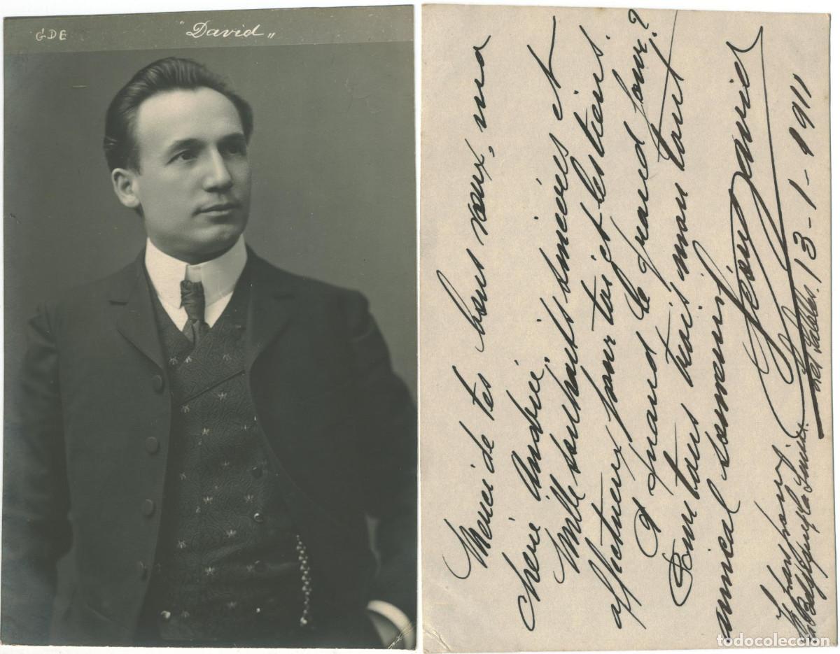 Postales: Actor DAVID, L&eacute;on_GDE. Signed 1911 Firmada Autograph