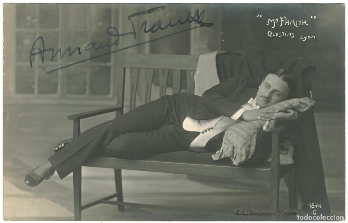 Postales: Actor FRANK, Amand_G. L. Arlaud. 1874 G. Celestins (Lyon). Signed Firmada Autograph