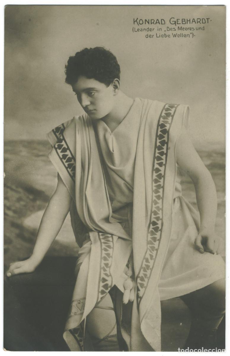 Postales: Actor GEBHARDT, Konrad_M. Geilenfeld. As Leander in Des Meeres und der Liebe Wellen