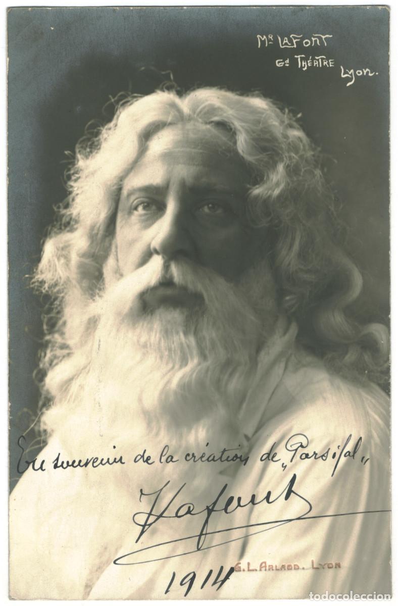 Postales: Actor LAFONT, Mr._G. L. Arlaud. Grand Th&eacute;&acirc;tre (Lyon). In Parsifal. Signed Autograph Firmada