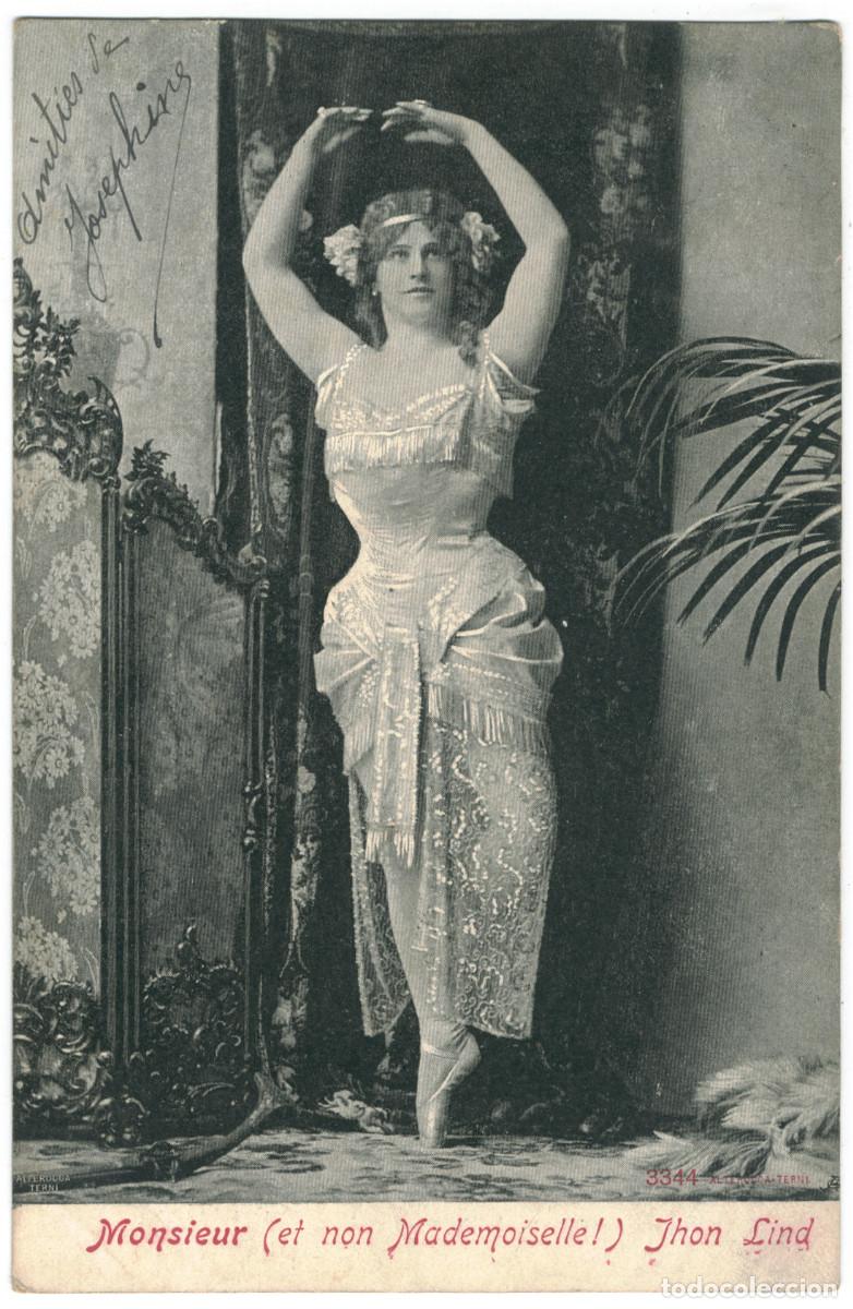 Postales: Actor LIND, John [transformista]_Alterocca-Terni. 3344. Monsieur (et non mademoiselle)