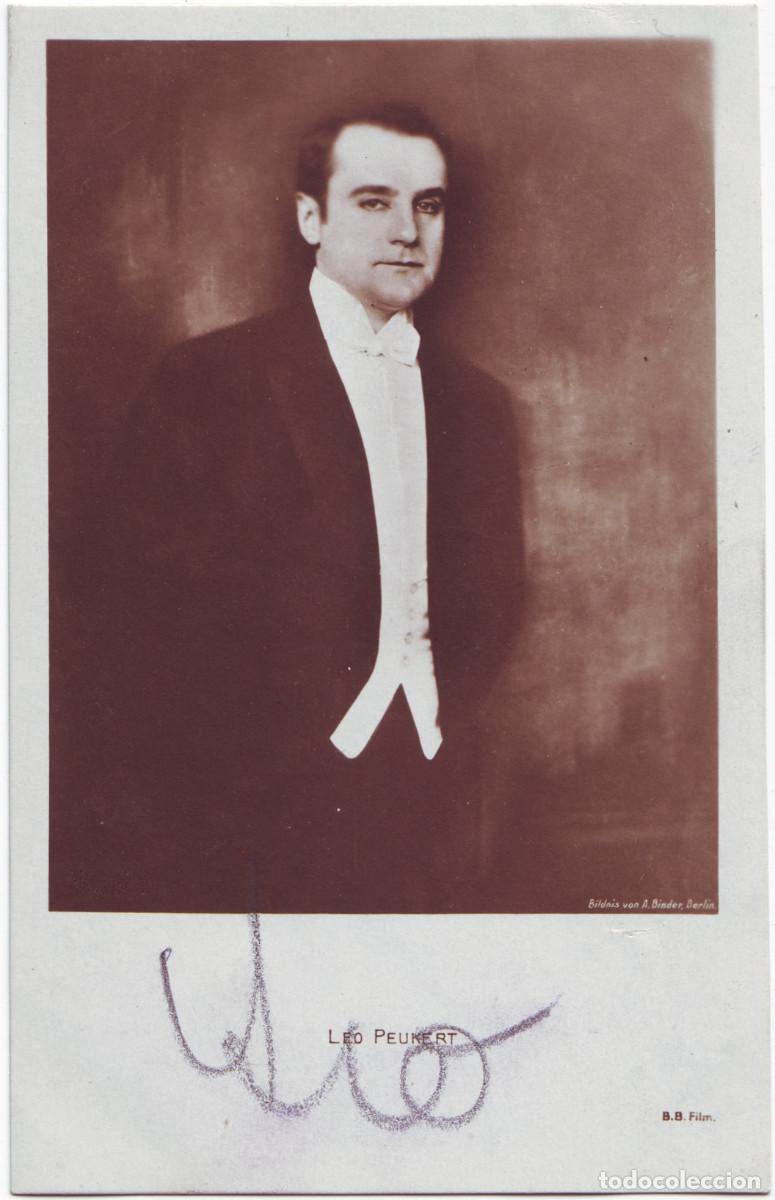 Postales: Actor PEUKERT, Leo_B. B. Film. Photo A. Binder. Signed Firmada Autograph