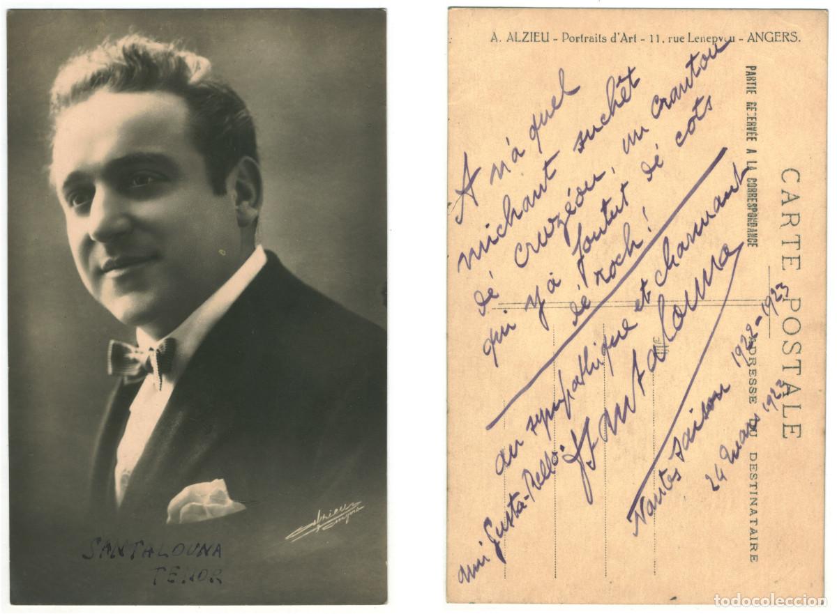 Postales: Actor SANTALOUNA [tenor]_A. Alzieu. Signed Firmada Autograph