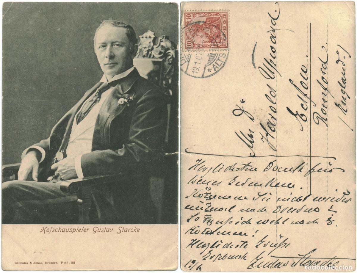 Postales: Actor STARCKE, Gustav_R&ouml;mmler & Jonas. P88_22. Hofschauspieler. Signed Autograph Firmada