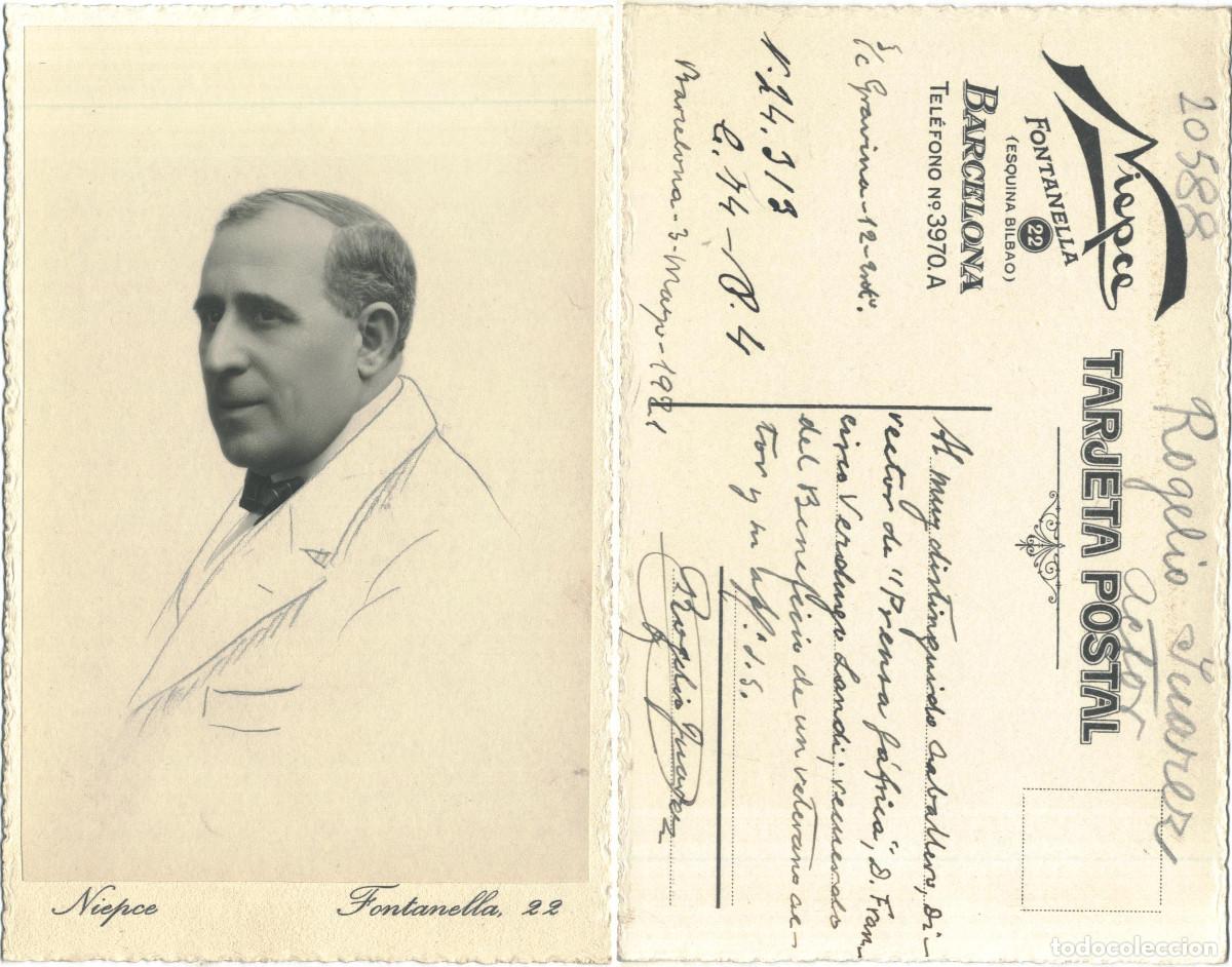 Postales: Actor SU&Aacute;REZ, Rogelio (1921)_Niepce (Barcelona). Signed Firmada Autograph