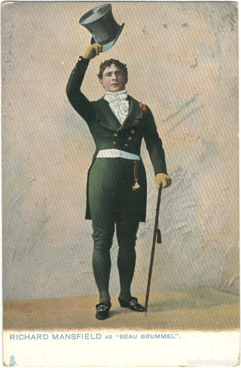 Postales: Actor MANSFIELD, Richard_Raphael Tucks Photochrome (Celebrities of the Stage; 4498). As Beau Brummel