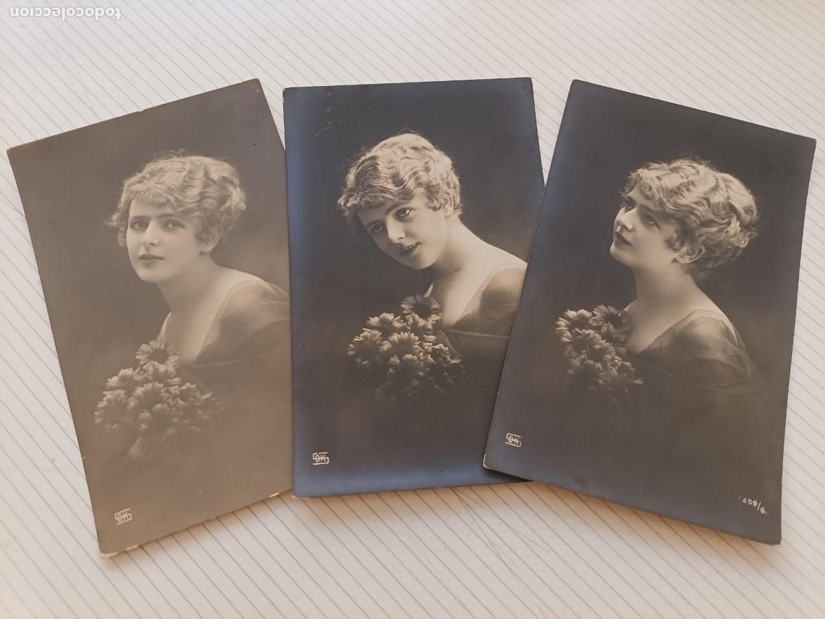 Postales: 3 postales galantes de serie