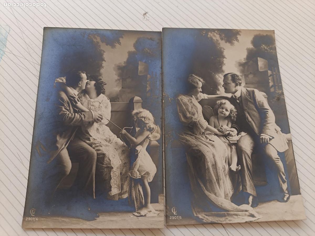 Postales: 2 postales rom&aacute;nticas o galantes de serie