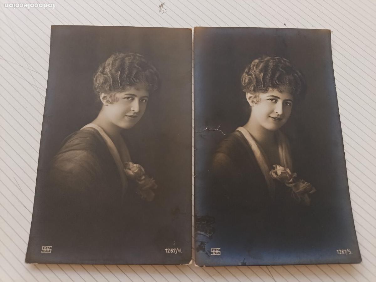 Postales: 2 postales rom&aacute;nticas o galantes de serie