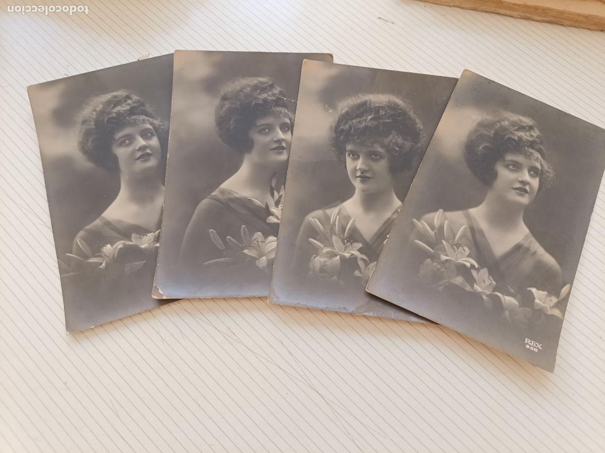 Postales: 4 postales rom&aacute;nticas o galantes de serie