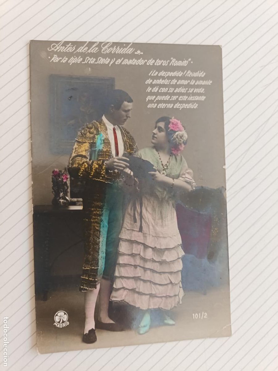 Postales: Tiple Srta. Estela y torero Romito