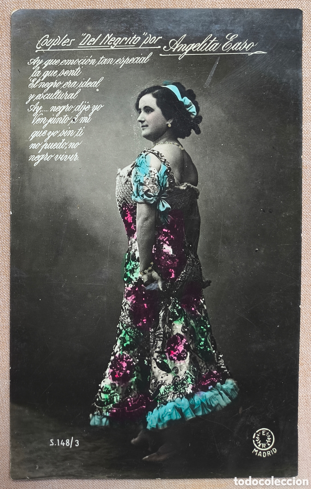 Postales: CUPL&Eacute; ARTISTA ANGELITA EASO POSTAL FOTOGR&Aacute;FICA ILUMINADA C. 1915