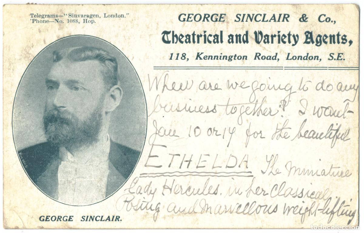 Postales: Actor SINCLAIR, George_Sinvaragen. Theatrical and Varietry Agents
