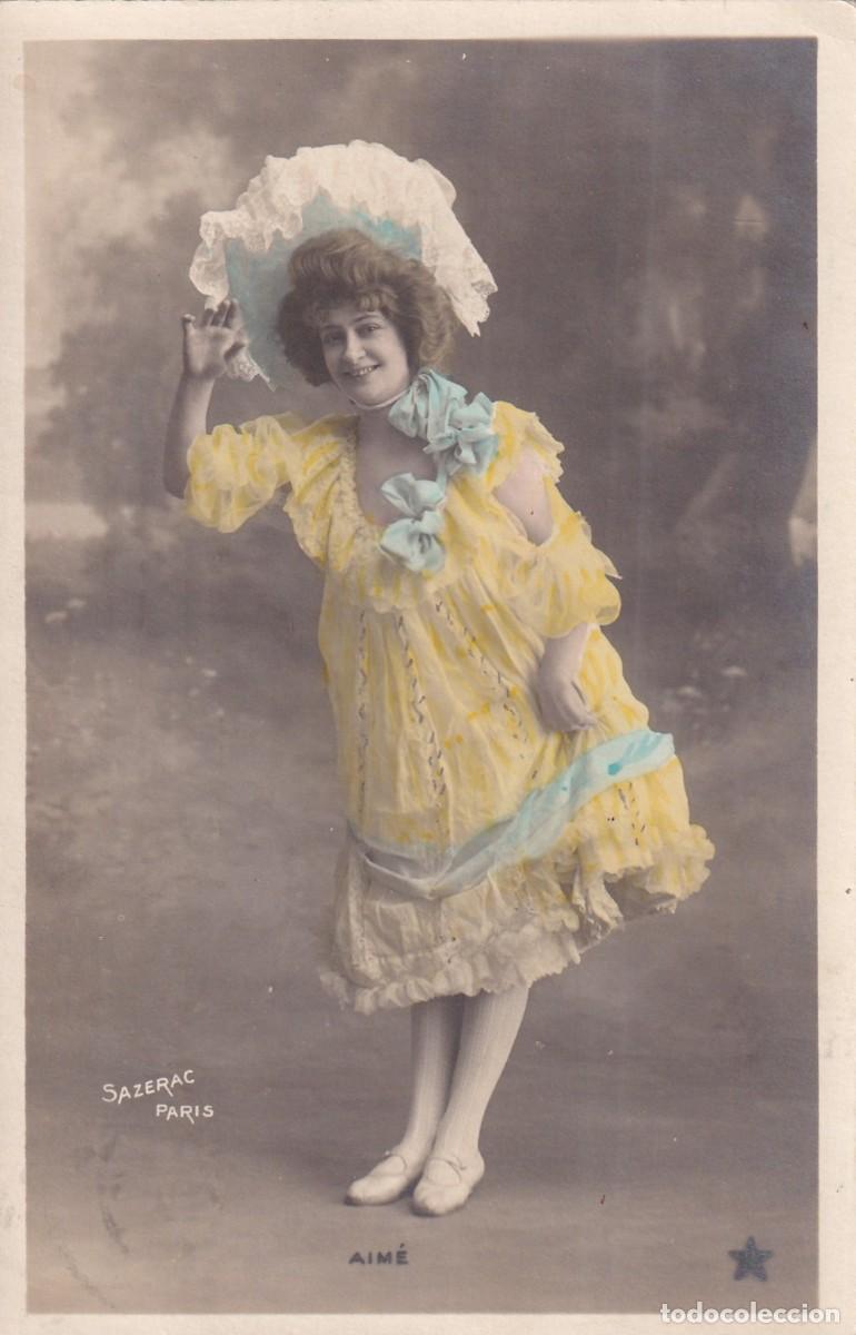 Postales: Postal mujer artista cupletista. Sazerac Paris. Serie n&ordm; 839 Th 96 circulada. Sello desprendido. .