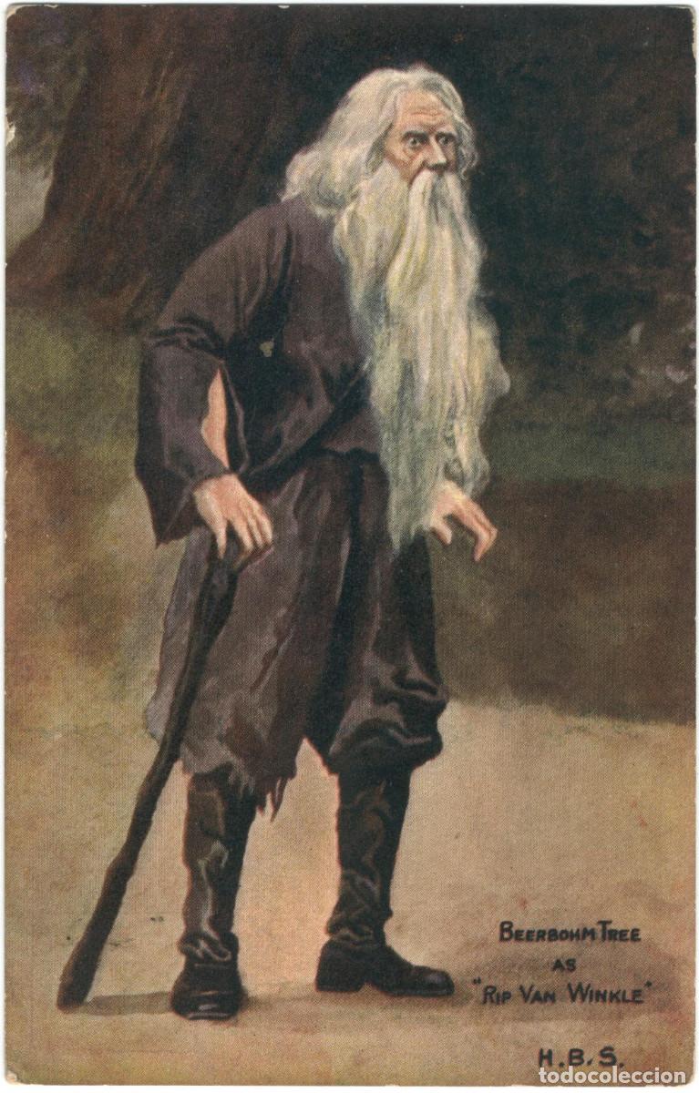 Postales: Actor TREE, Herbert Beerbohm_Max Ettlinger (Royal; 4879). As Rip van Winkle