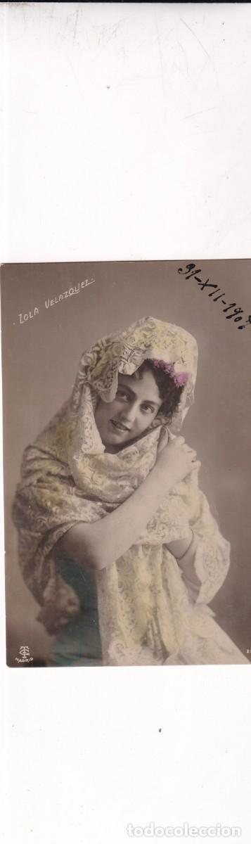 Postales: Postal artista, cupletista, Lola Vel&aacute;zquez. Circulada.