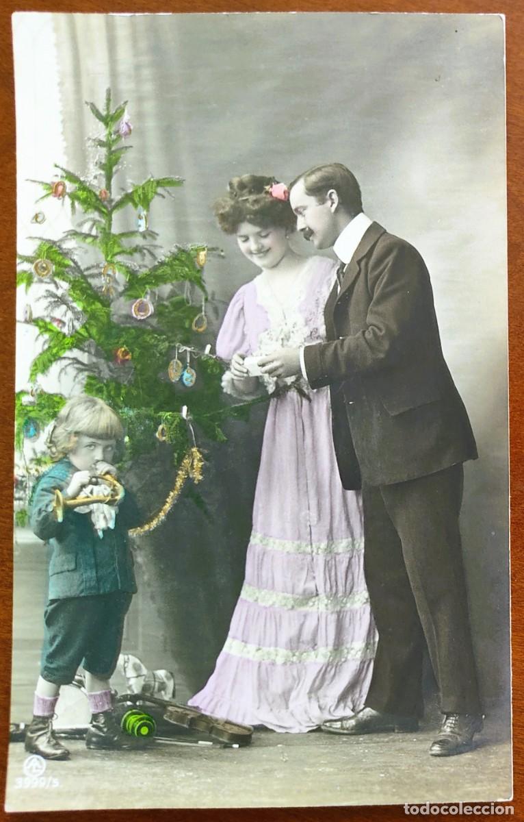 Postales: POSTAL PAREJA ROM&Aacute;NTICA CON NI&Ntilde;O COLOREADA MUY ANTIGUA - AL 2999/5