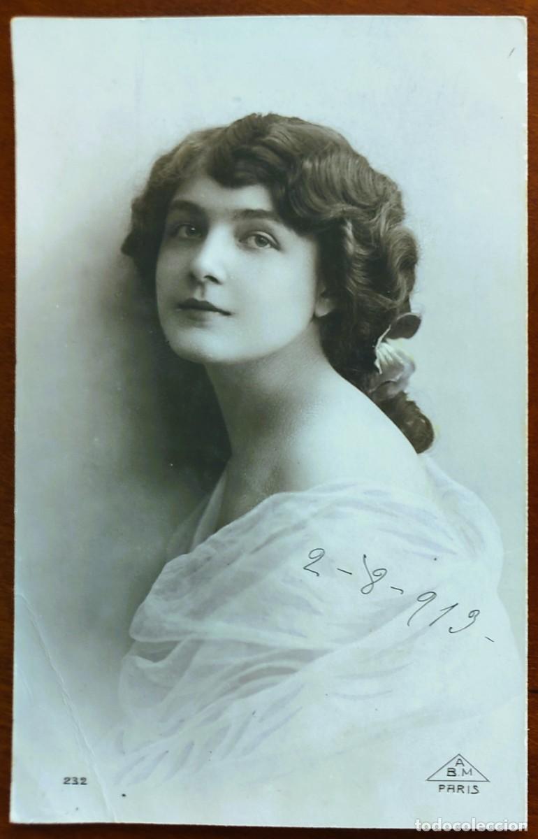 Postales: POSTAL CHICA JOVEN MUY ANTIGUA FECHADA 1913 - ABM PAR&Iacute;S 232