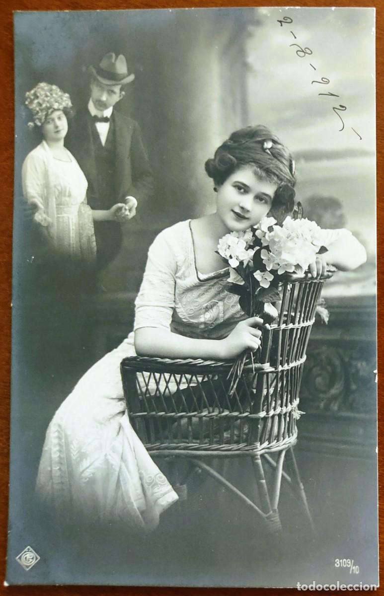 Postales: POSTAL CHICA JOVEN MUY ANTIGUA FECHADA 1912 - OGP 3109/10