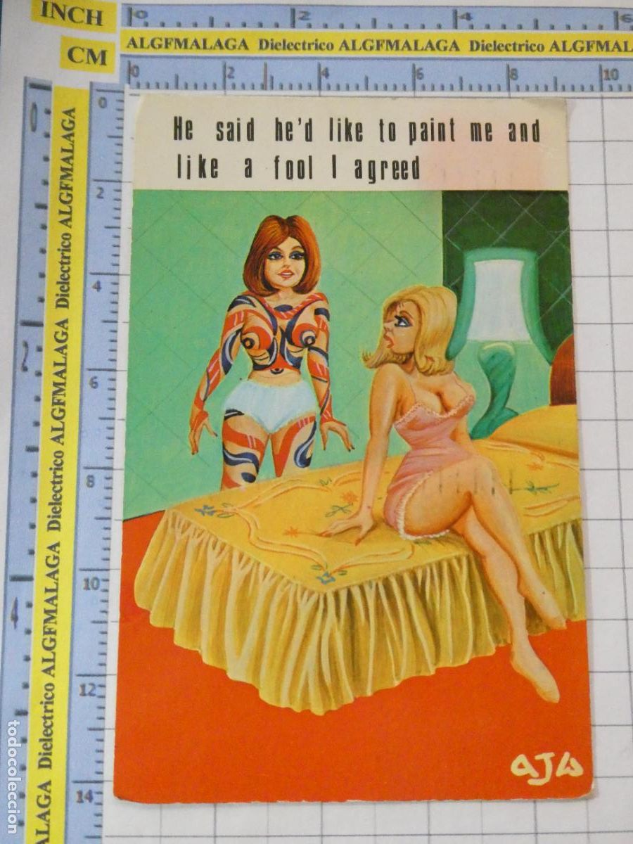 Postales: POSTAL MUJERES DESNUDOS SEXY ER&Oacute;TICA. HUMOR DIBUJO MUJER PINTADA. 1597