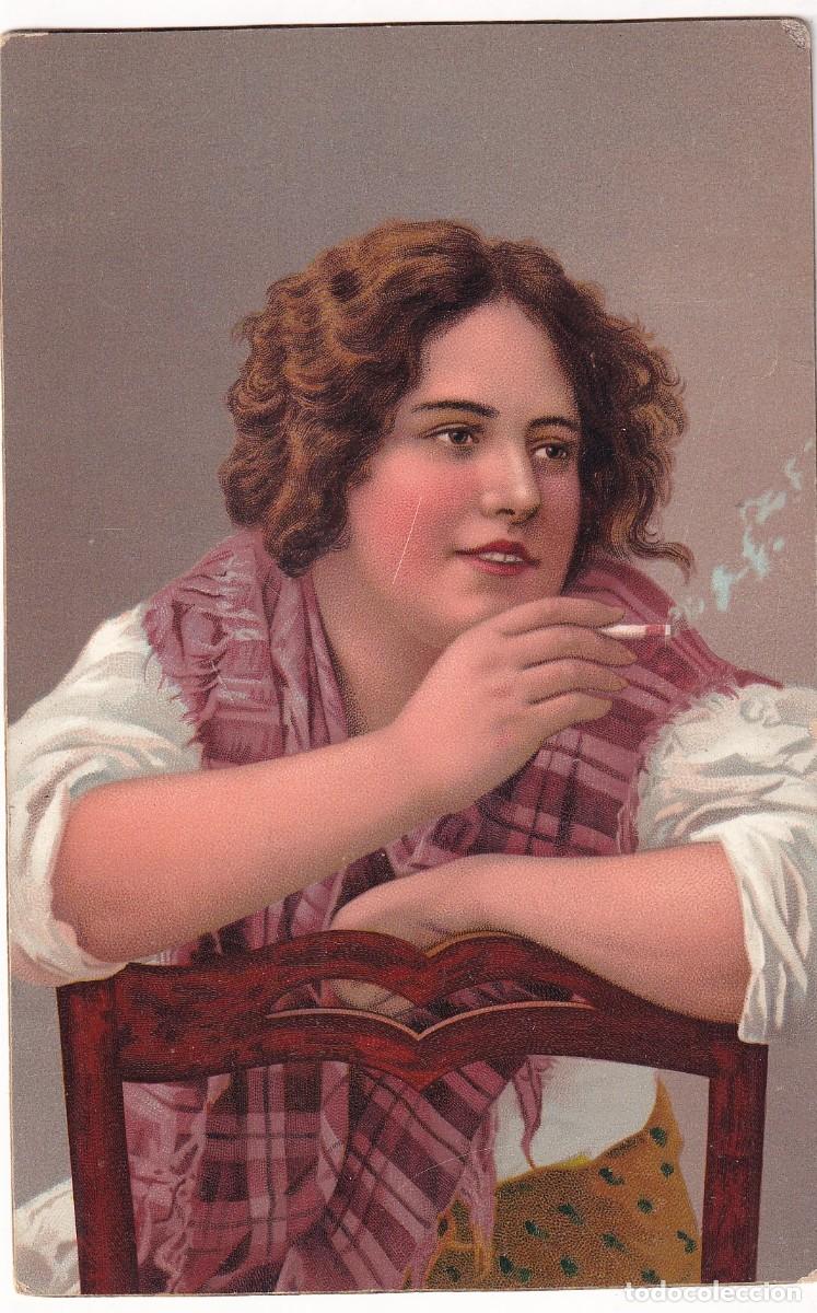 Postales: Postal mujer fumando. Stengel & co 19831 circulada.