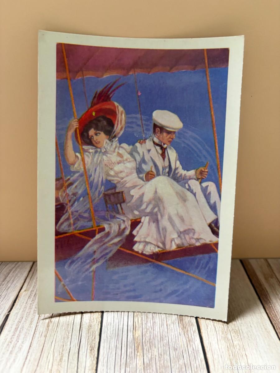 Postales: TARJETA POSTAL ROM&Aacute;NTICA &ndash; PAREJA EN BARCA &ndash; VINTAGE &ndash; E. ANIBAC S.A.