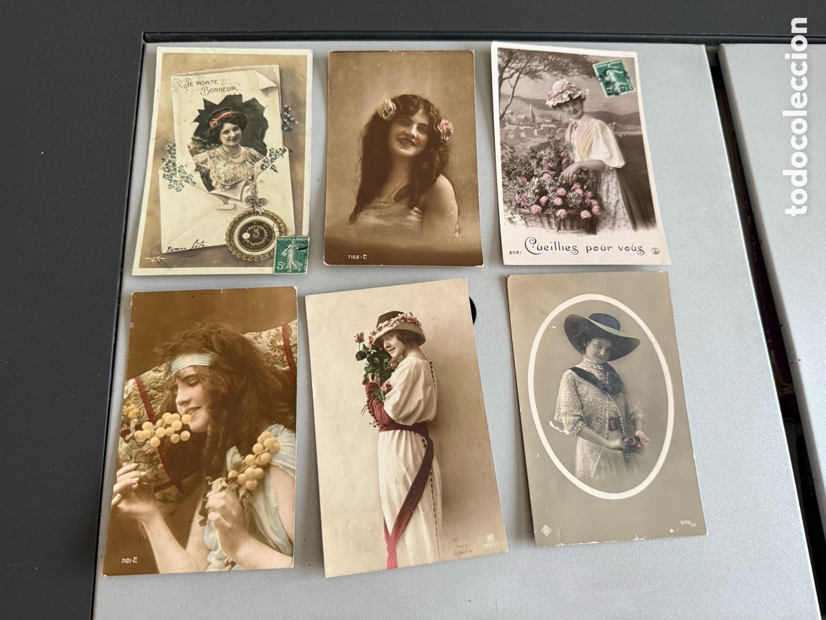 Postales: 6 x Postales. DAMAS. Principios siglo XX
