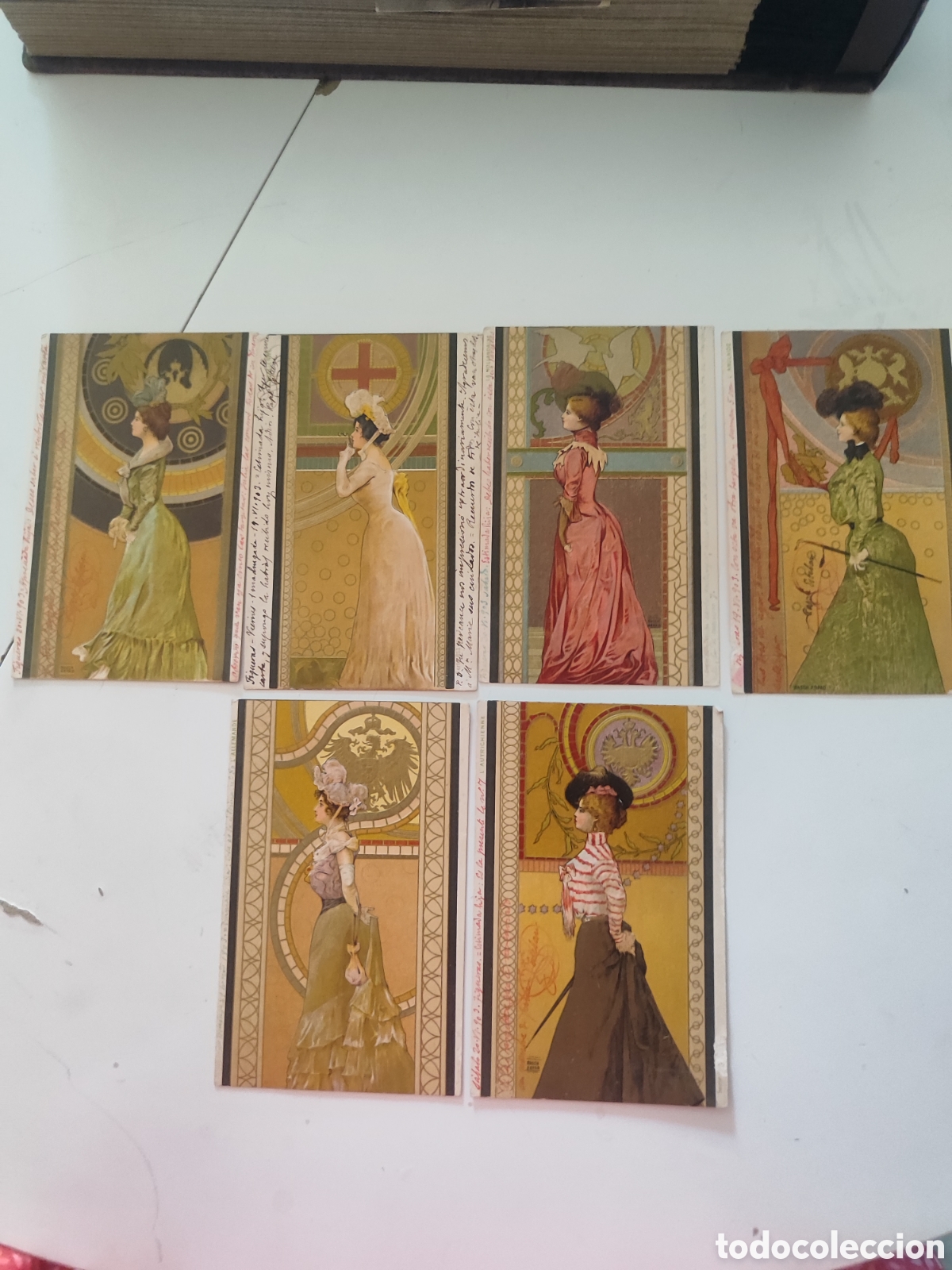 Postales: Serie de 6 postales antiguas art nouveau troqueladas y dise&ntilde;adas por Arpad Basch