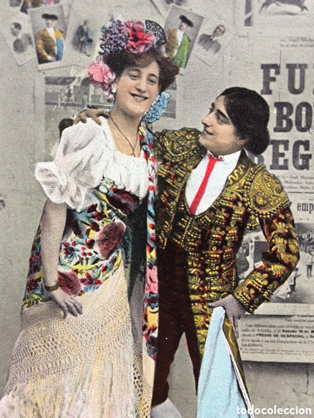 Postcards: CUPL&Eacute; D&Uacute;O ARTISTA LAS ARGENTINAS ? POSTAL ILUMINADA 1912