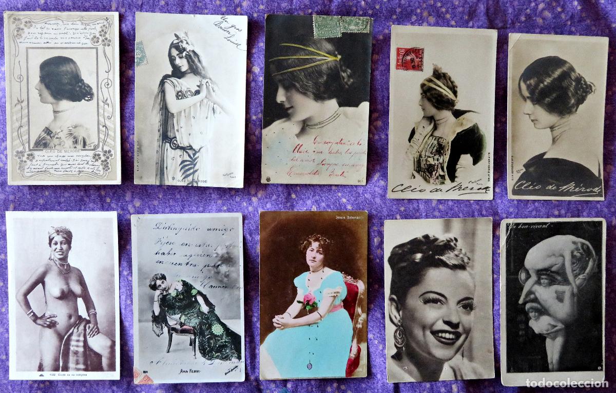Postales: LOTE de 20 Postales Originales Cleo Merode(5) Otero, Bernhardt, Arabe nude...