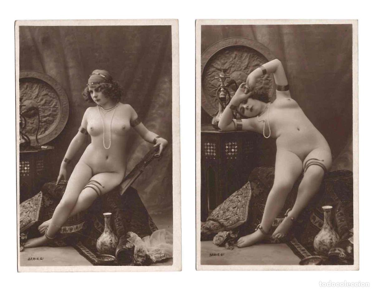 Postales: LOTE 2 TARJETAS POSTALES EROTICAS SERIE 61 C.1910