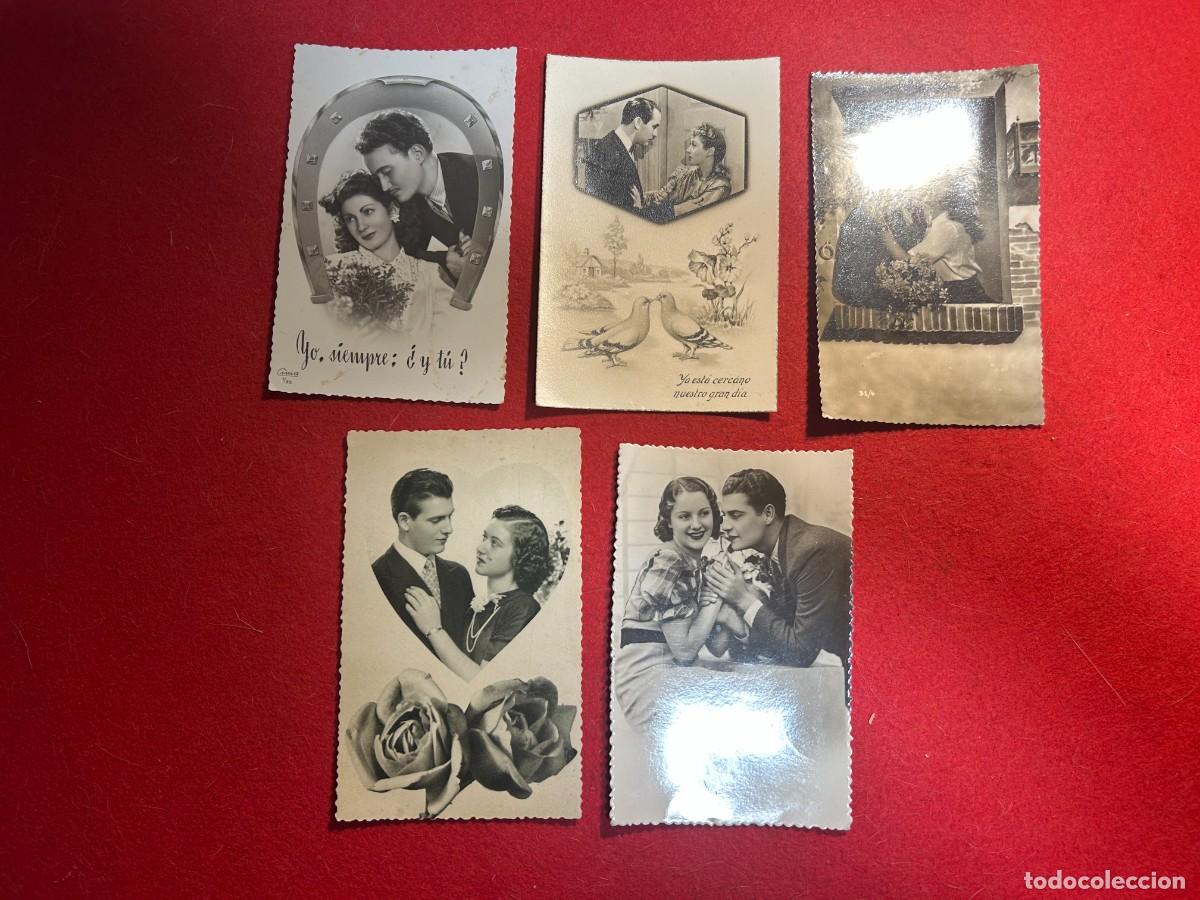 Postales: Postales antigua Pareja de enamorados de 1941/43/45/46/1947 lote 5