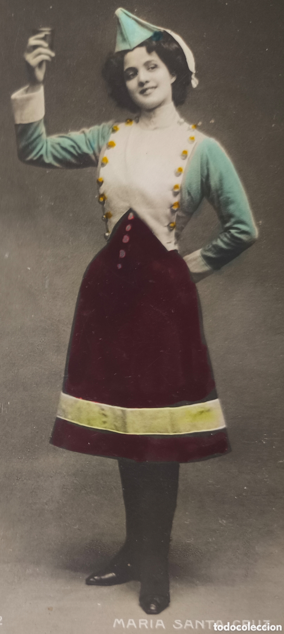 Postales: MARIA SANTA CRUZ ACTRIZ TEATRO POSTAL FOTOGR&Aacute;FICA C. 1915