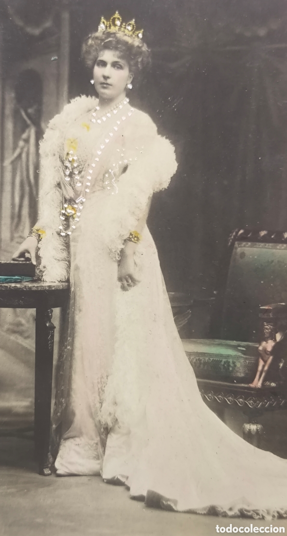 Postales: S. M. VICTORIA EUGENIA REINA DE ESPA&Ntilde;A POSTAL FOTOGR&Aacute;FICA ILUMINADA C. 1915