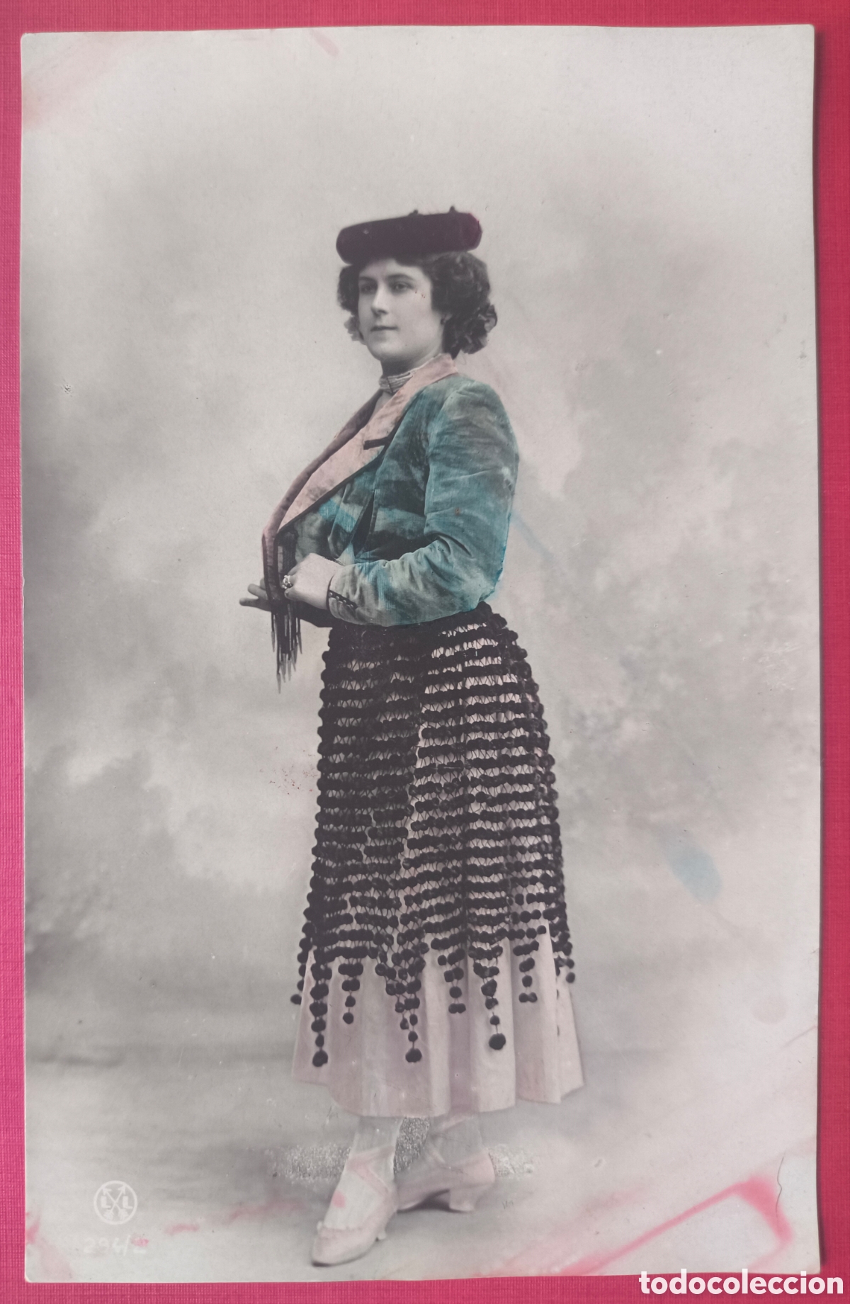 Postales: MANOLA ARTISTA SIN IDENTIFICAR POSTAL FOTOGR&Aacute;FICA ILUMINADA C. 1905