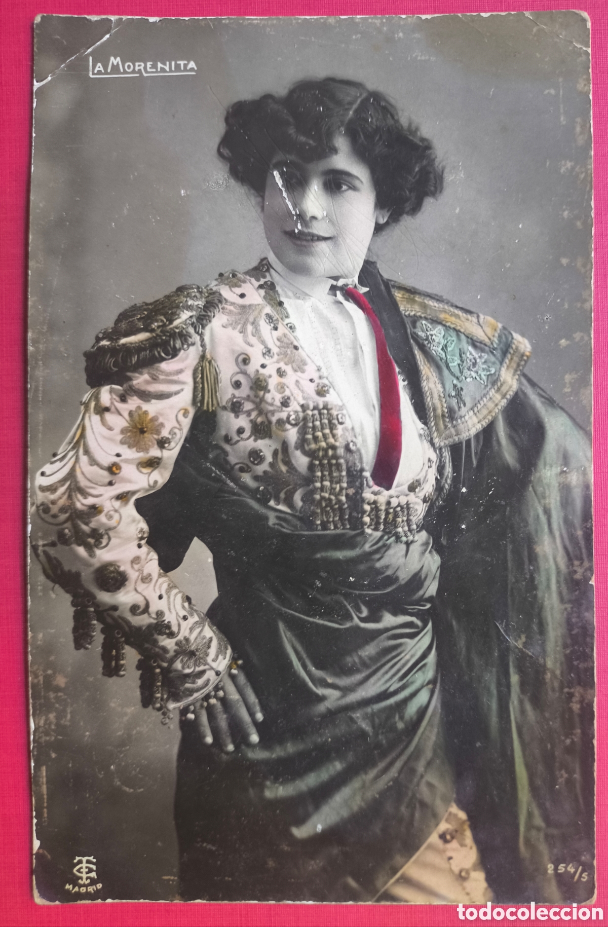 Postcards: CUPL&Eacute; ARTISTA LA MORENITA POSTAL FOTOGR&Aacute;FICA ILUMINADA C. 1905