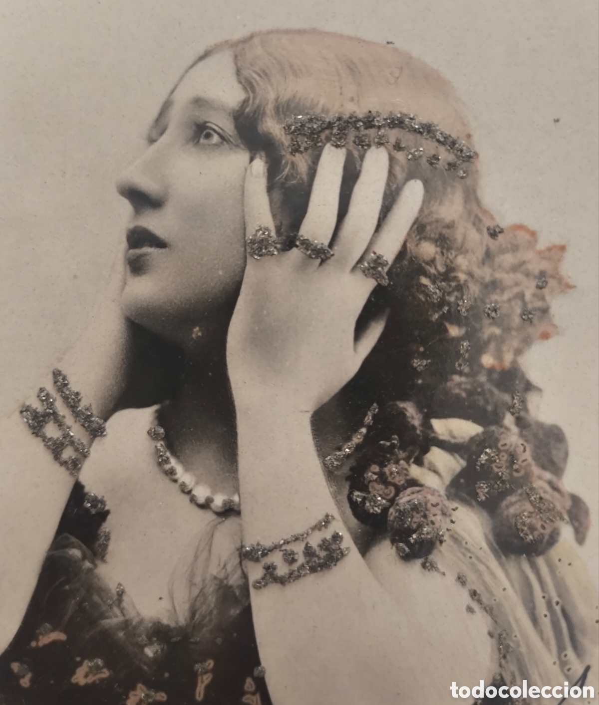 Postkarten: LA BELLA OTERO ARTISTA ACTRIZ CANTANTE POSTAL FOTOGR&Aacute;FICA ILUMINADA C. 1905