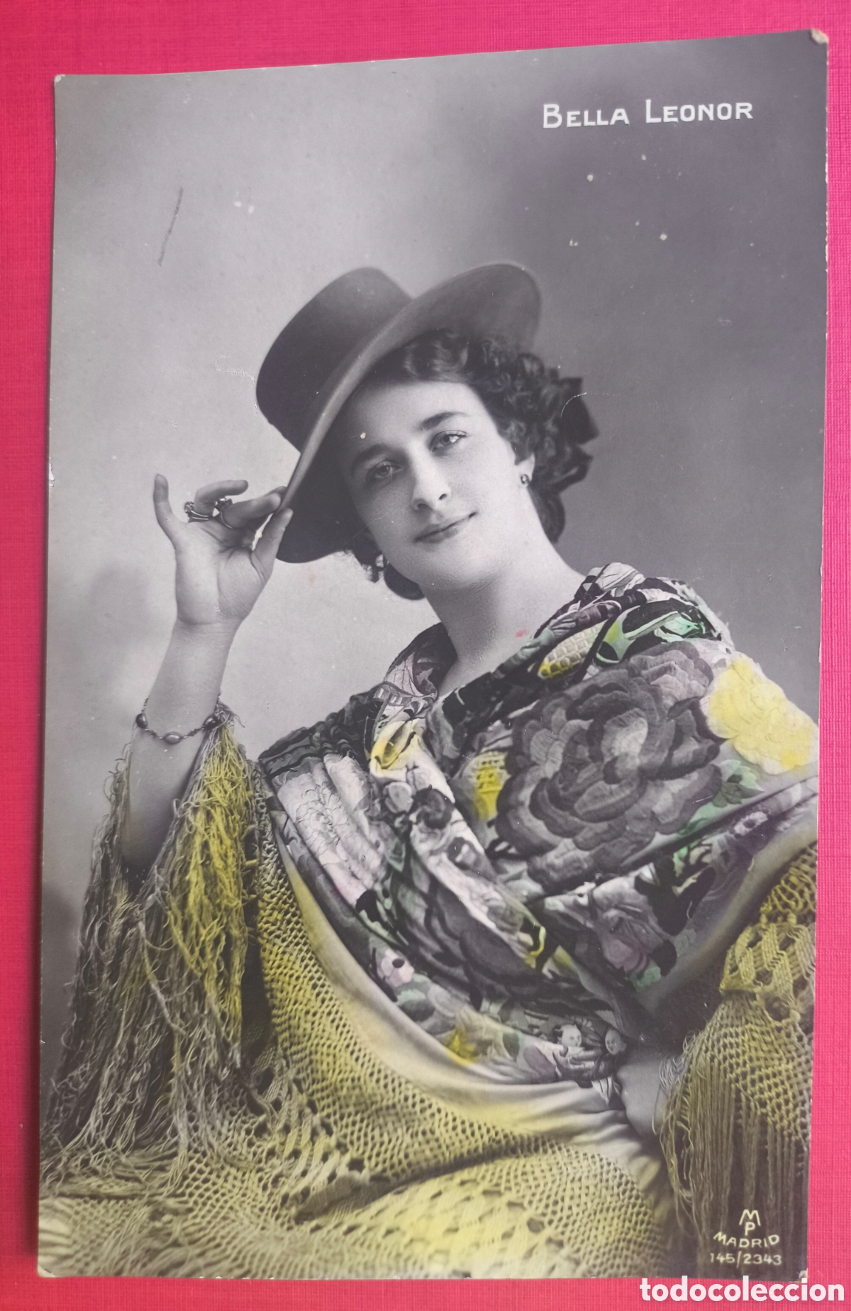 Postales: CUPL&Eacute; ARTISTA BELLA LEONOR POSTAL FOTOGR&Aacute;FICA ILUMINADA C. 1905