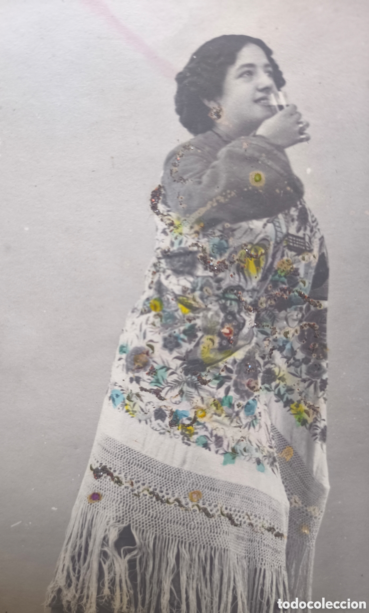 Postales: CUPL&Eacute; ARTISTA PETITE OTERO POSTAL FOTOGR&Aacute;FICA ILUMINADA C. 1905