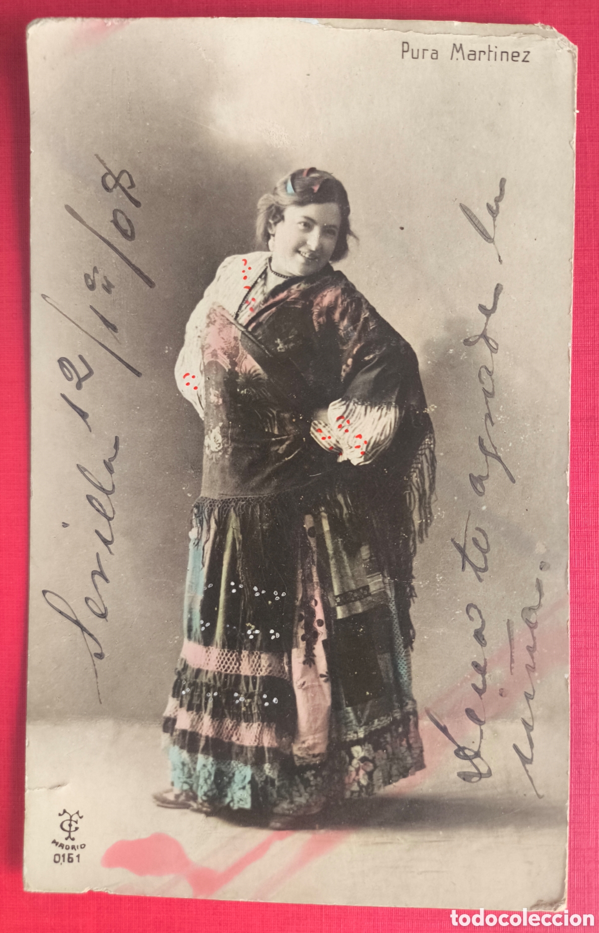 Postales: CUPL&Eacute; ARTISTA PURA MART&Iacute;NEZ POSTAL FOTOGR&Aacute;FICA ILUMINADA C. 1905