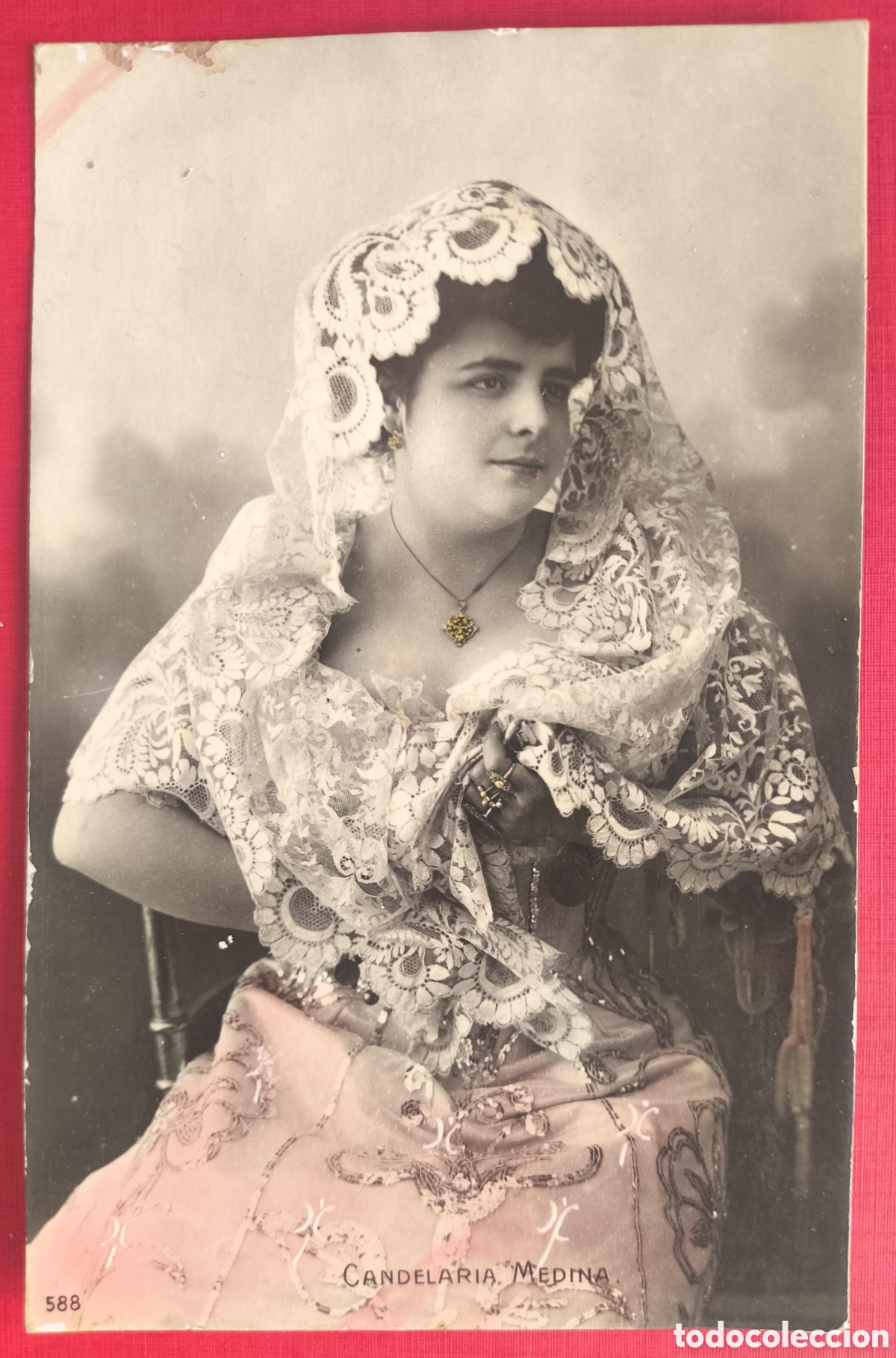Postales: CUPL&Eacute; ARTISTA CANDELARIA MEDINA POSTAL FOTOGR&Aacute;FICA ILUMINADA 1908