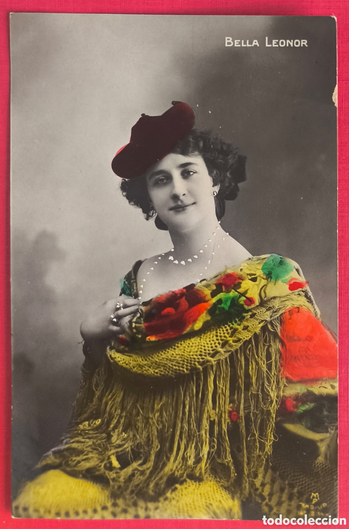 Postales: CUPL&Eacute; ARTISTA LA BELLA LEONOR POSTAL FOTOGR&Aacute;FICA ILUMINADA C. 1905