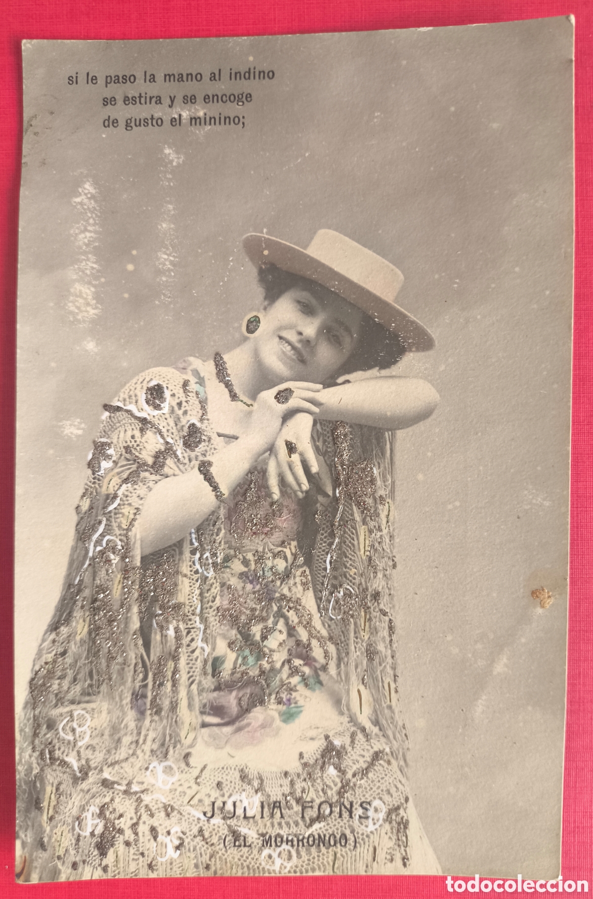 Postales: CUPL&Eacute; ARTISTA JULIA FONS EL MORRONDO POSTAL FOTOGR&Aacute;FICA ILUMINADA C. 1905