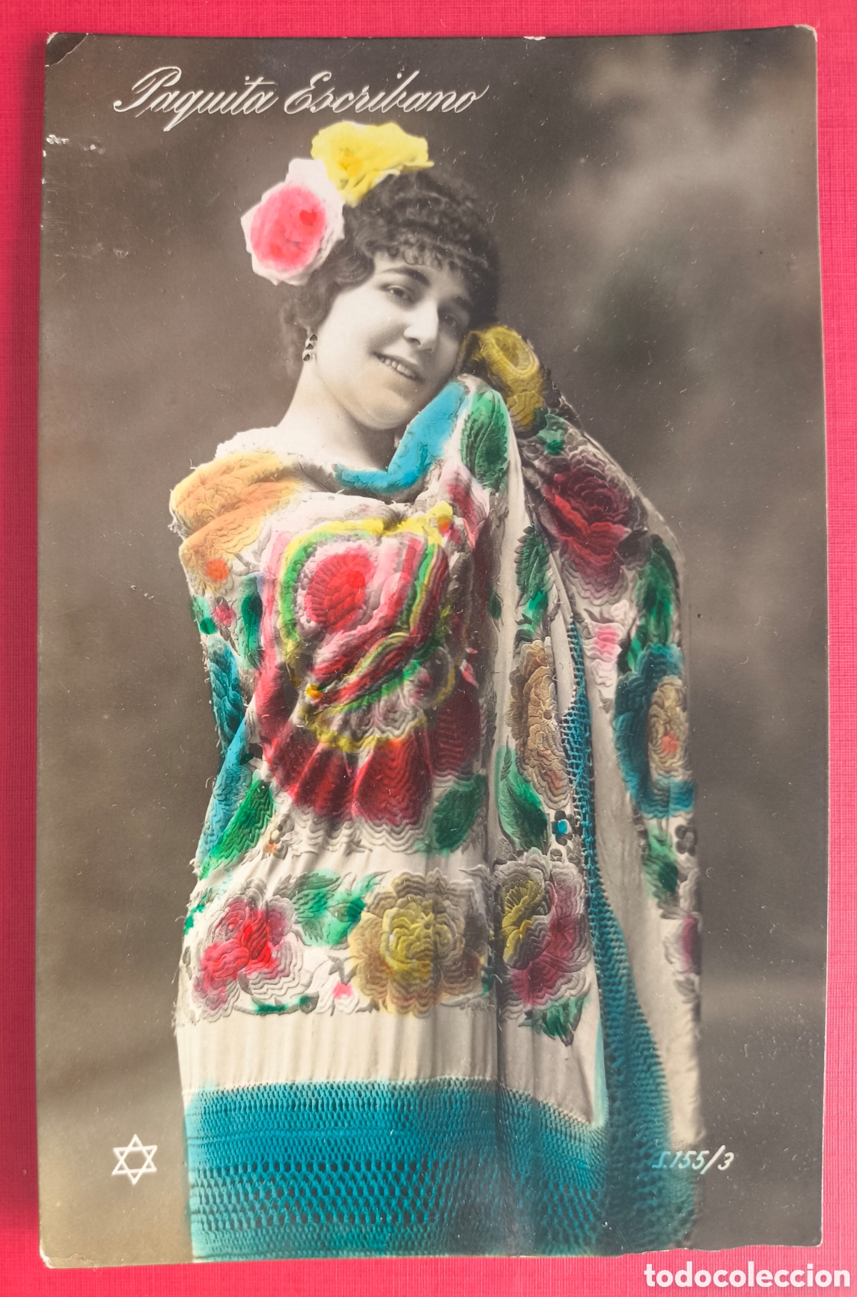 Postales: CUPL&Eacute; ARTISTA PAQUITA ESCRIBANO POSTAL FOTOGR&Aacute;FICA ILUMINADA C. 1905