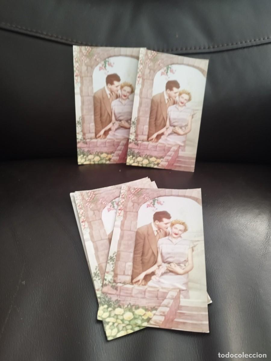 Postales: Colecci&oacute;n de 10 antiguas tarjetas postales de pareja de enamorados. Mujer y galan. Flores
