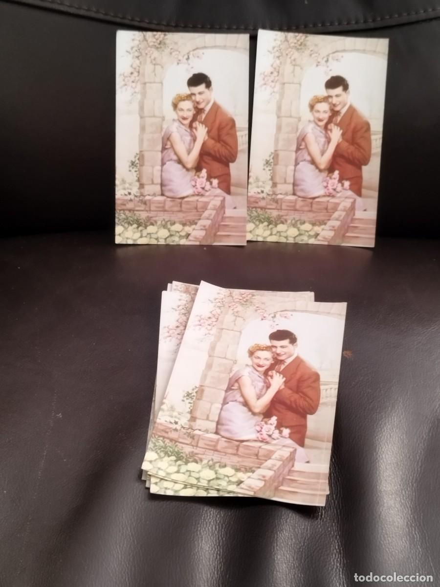 Postales: Colecci&oacute;n de 10 antiguas tarjetas postales de pareja de enamorados. Mujer y galan. Flores