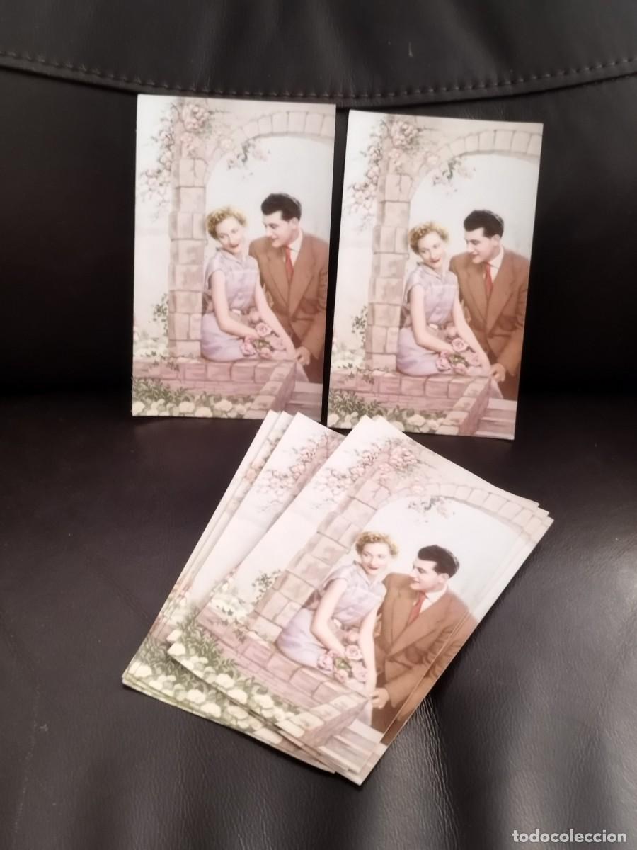 Postales: Colecci&oacute;n de 10 antiguas tarjetas postales de pareja de enamorados. Mujer y galan. Flores