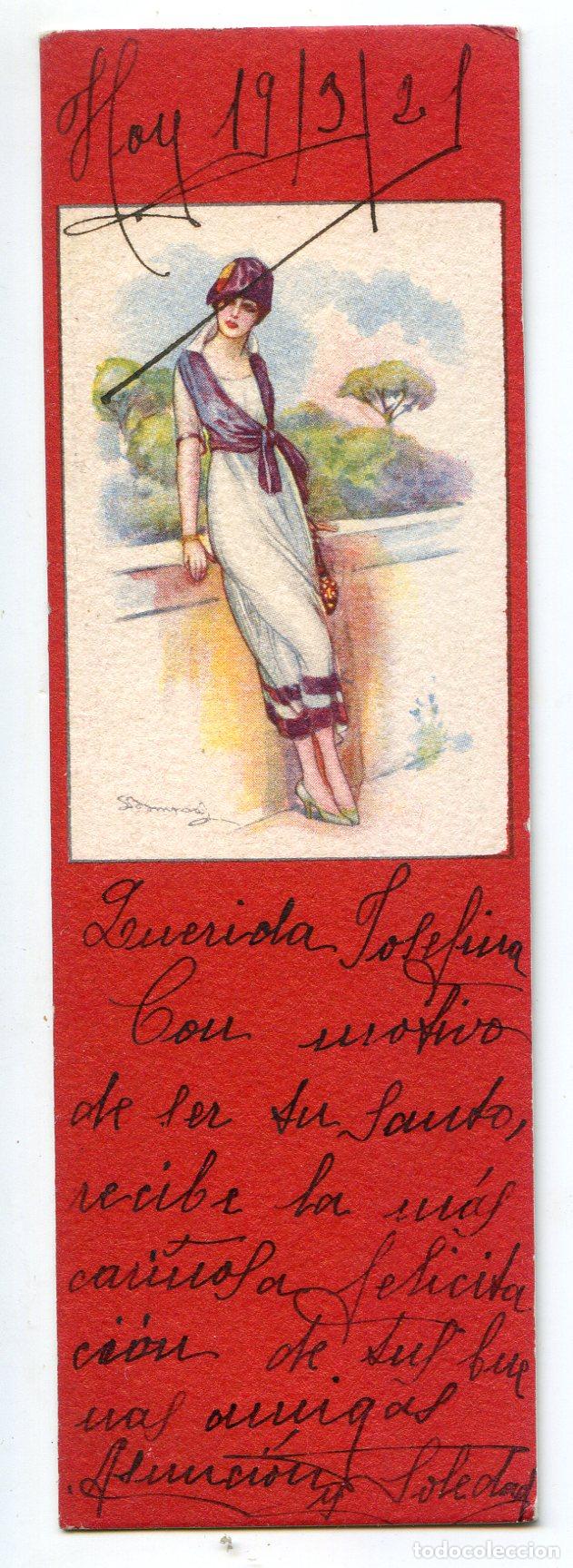 Postales: Posotal con raro formato vertical 4,5x14 cm. Escrita y circulada en 1921