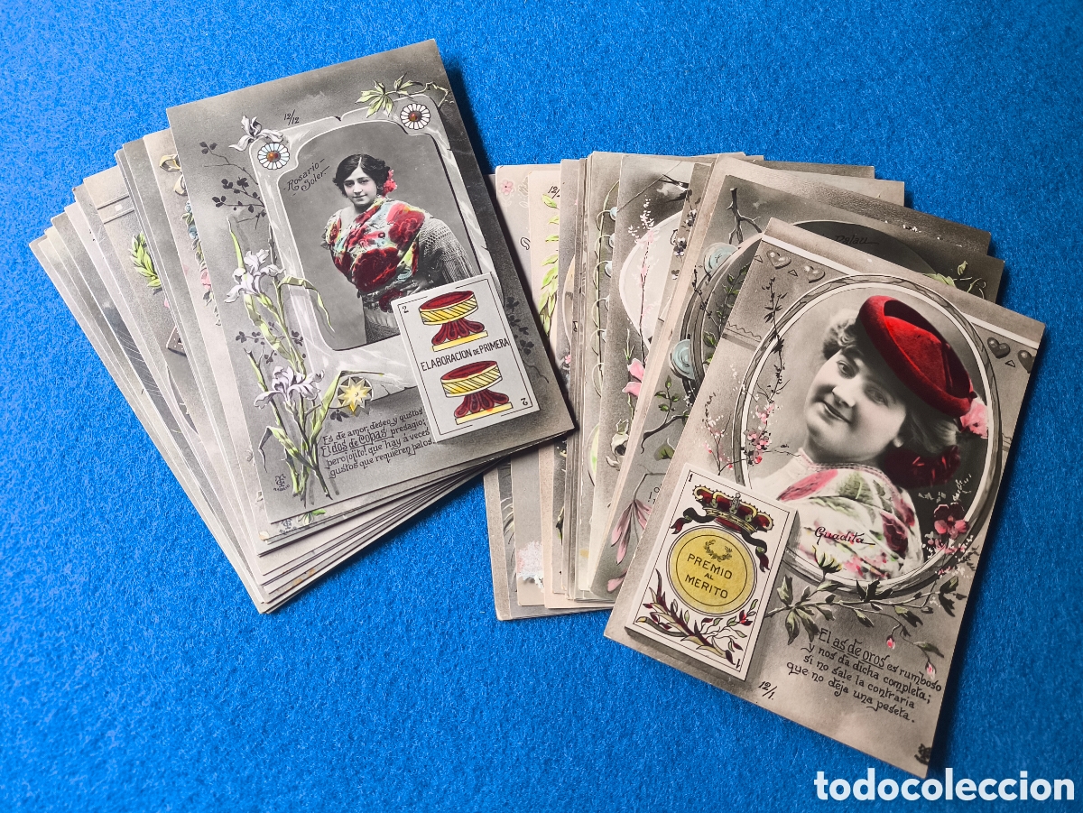 Postales: CUPL&Eacute; ARTISTA VARIEDADES LOTE 38 POSTAL FOTOGR&Aacute;FICA ILUMINADA SERIE BARAJA NAIPE ESPA&Ntilde;OL C. 1910