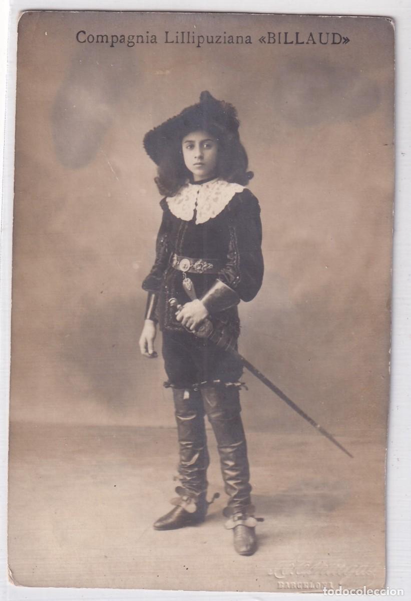 Postales: Postal fotografica Compa&ntilde;ia Lillipuziana. Billaud. A. Esplugas Barcelona.